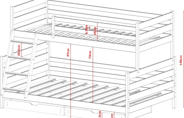 Etagenbett, Kinderbett FAMI mit Schubladen - Kubuk Moebel Etagenbett, Kinderbett FAMI mit Schubladen - Kubuk Moebel