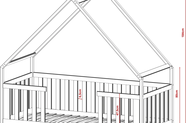 Kinderbett, Hausbett, Laufstall BEE - Kubuk Moebel