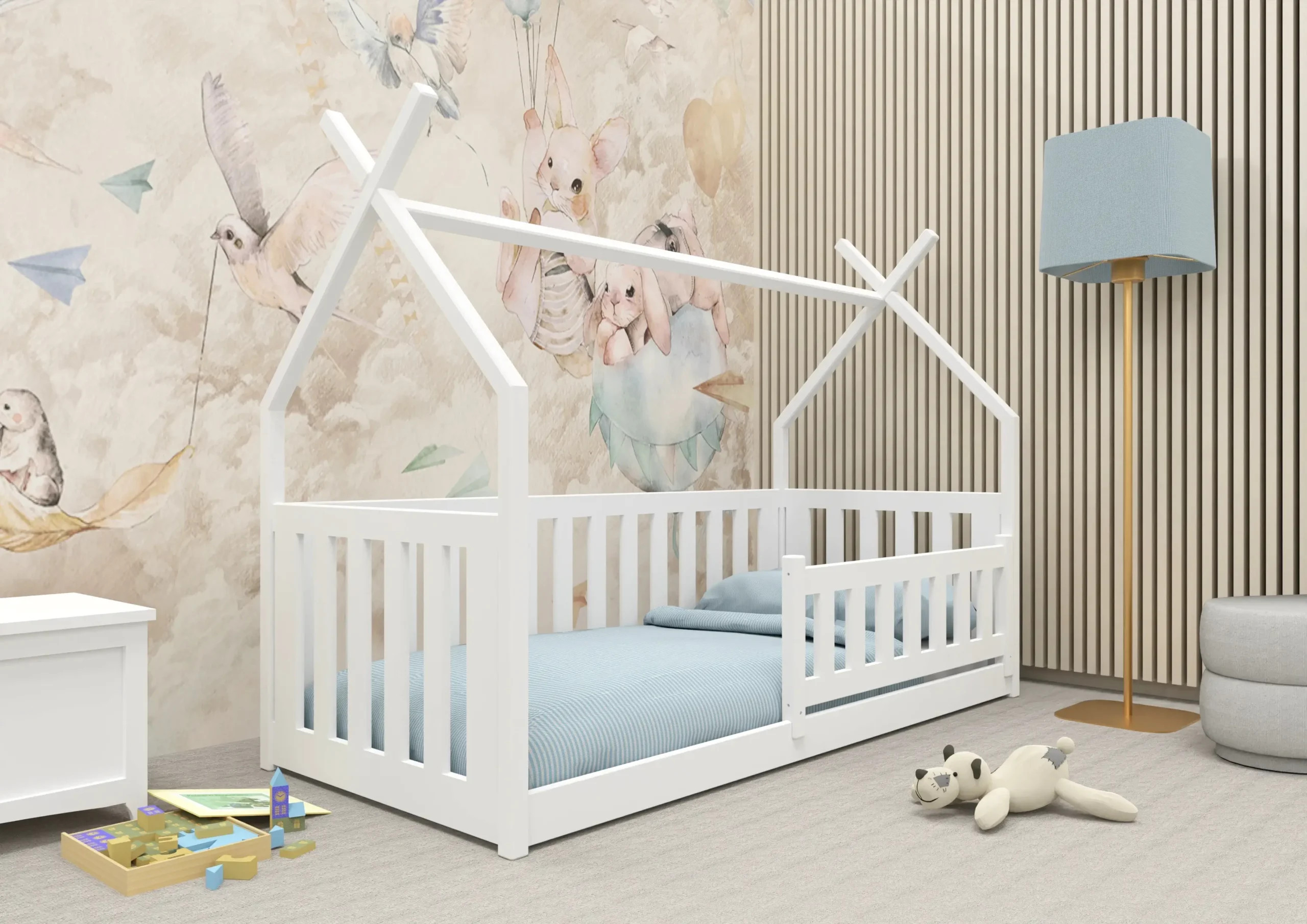 Hausbett, Kinderbett, Einzelbett BODO - Kubuk Moebel