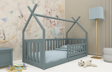 Hausbett, Kinderbett, Einzelbett BODO - Kubuk Moebel