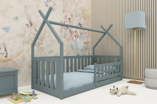 Hausbett, Kinderbett, Einzelbett BODO - Kubuk Moebel