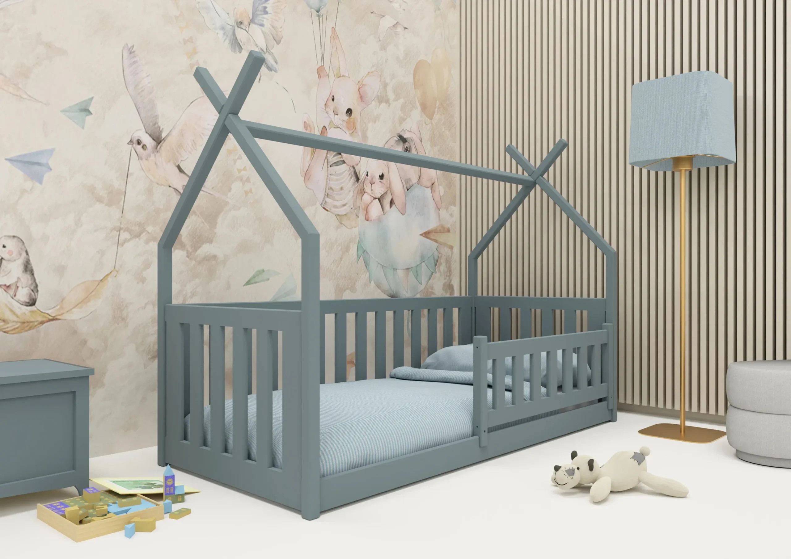 Hausbett, Kinderbett, Einzelbett BODO - Kubuk Moebel