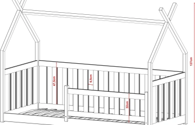 Hausbett, Kinderbett, Einzelbett BODO - Kubuk Moebel