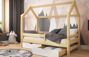 Einzelbett, Hausbett, Kinderbett MAXI HAUS - Kubuk Moebel