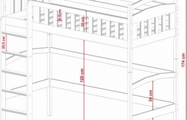 Kinderbett, Hochbett MIA - Kubuk Moebel