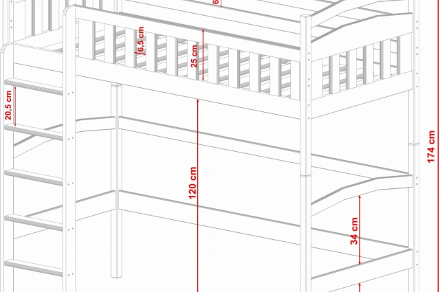 Kinderbett, Hochbett MIA - Kubuk Moebel
