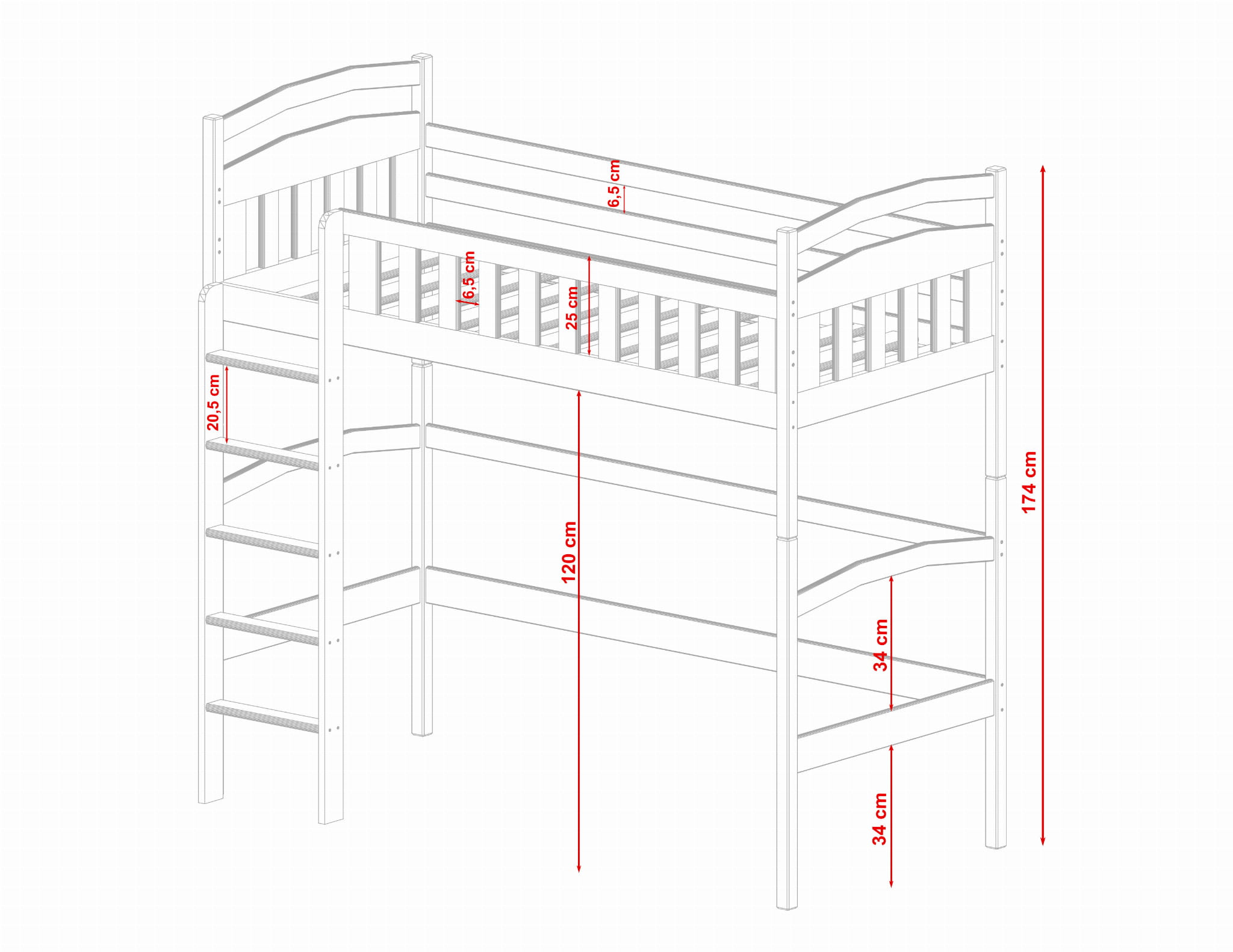 Kinderbett, Hochbett MIA - Kubuk Moebel