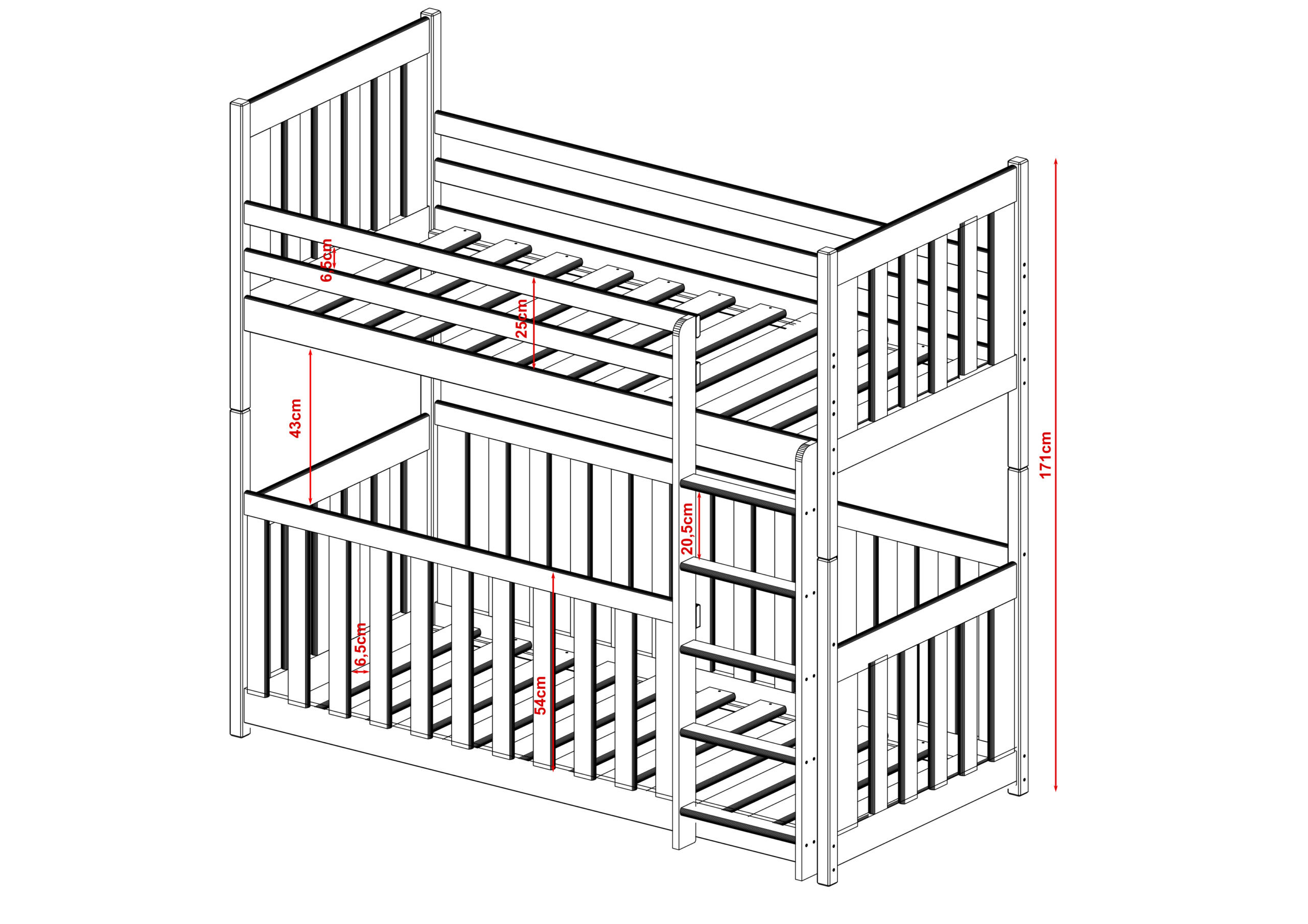 Etagenbett, Kinderbett CRIS - Kubuk Moebel