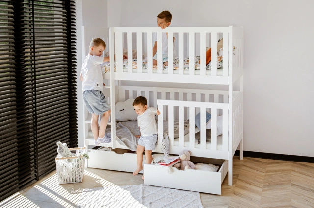 Etagenbett, Kinderbett DAVID mit Schubladen - Kubuk Moebel