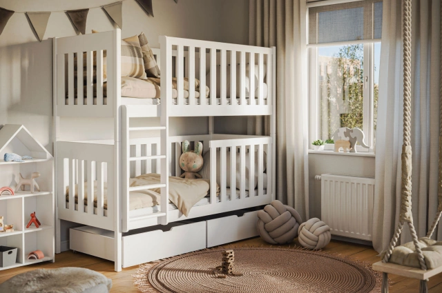 Etagenbett, Kinderbett DAVID mit Schubladen - Kubuk Moebel