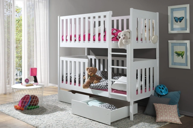 Etagenbett, Kinderbett DAVID mit Schubladen - Kubuk Moebel