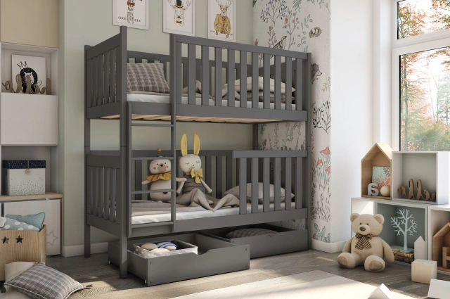 Etagenbett, Kinderbett DAVID mit Schubladen - Kubuk Moebel