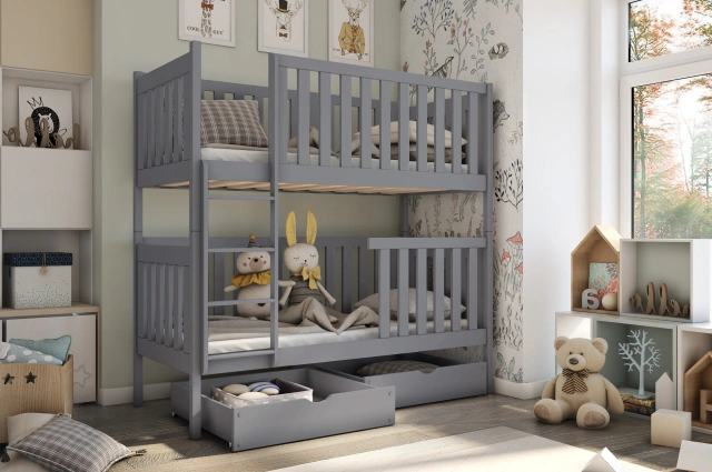 Etagenbett, Kinderbett DAVID mit Schubladen - Kubuk Moebel