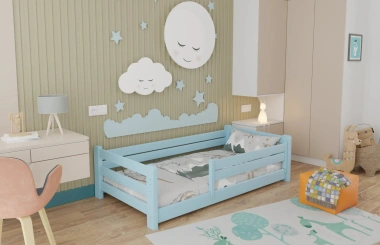 Einzelbett, Kinderbett MINI PLUS mit Bettgitter - Kubuk Moebel