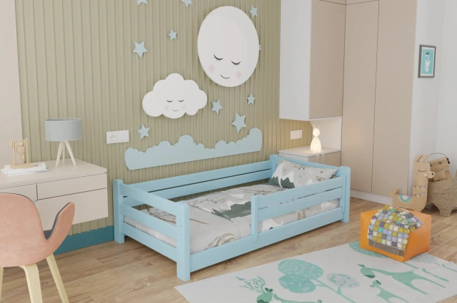 Einzelbett, Kinderbett MINI PLUS mit Bettgitter - Kubuk Moebel