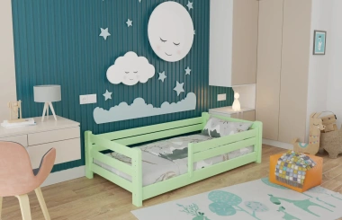 Einzelbett, Kinderbett MINI PLUS mit Bettgitter - Kubuk Moebel