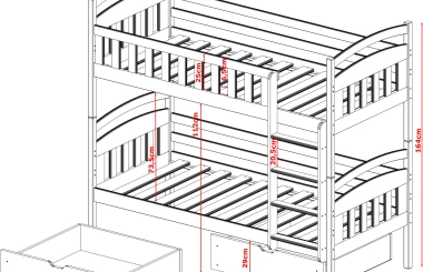 Etagenbett, Kinderbett IGNAS mit Schubladen - Kubuk Moebel Etagenbett, Kinderbett IGNAS mit Schubladen - Kubuk Moebel