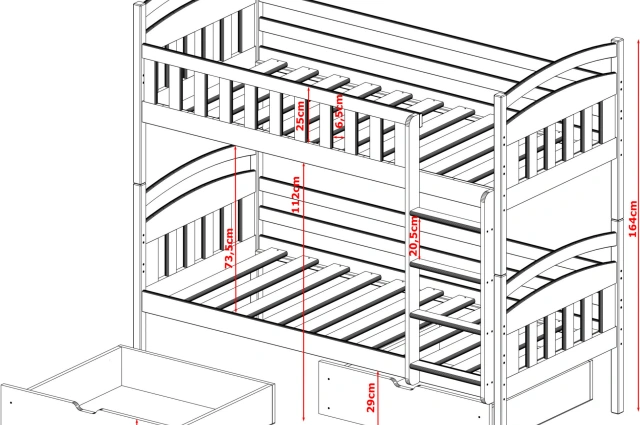 Etagenbett, Kinderbett IGNAS mit Schubladen - Kubuk Moebel Etagenbett, Kinderbett IGNAS mit Schubladen - Kubuk Moebel