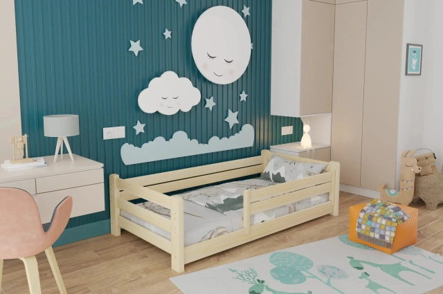 Einzelbett, Kinderbett MINI PLUS mit Bettgitter - Kubuk Moebel