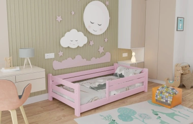 Einzelbett, Kinderbett MINI PLUS mit Bettgitter - Kubuk Moebel
