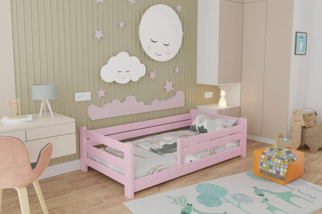 Einzelbett, Kinderbett MINI PLUS mit Bettgitter - Kubuk Moebel