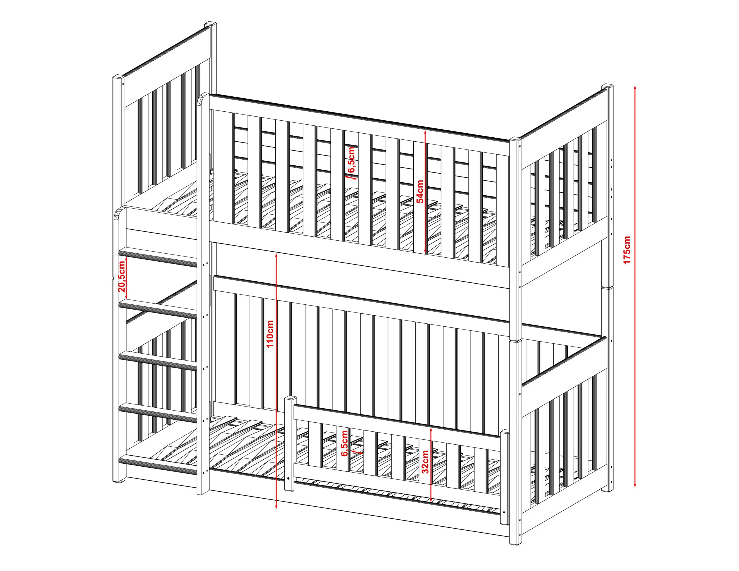 Etagenbett, Kinderbett KONRAD - Kubuk Moebel