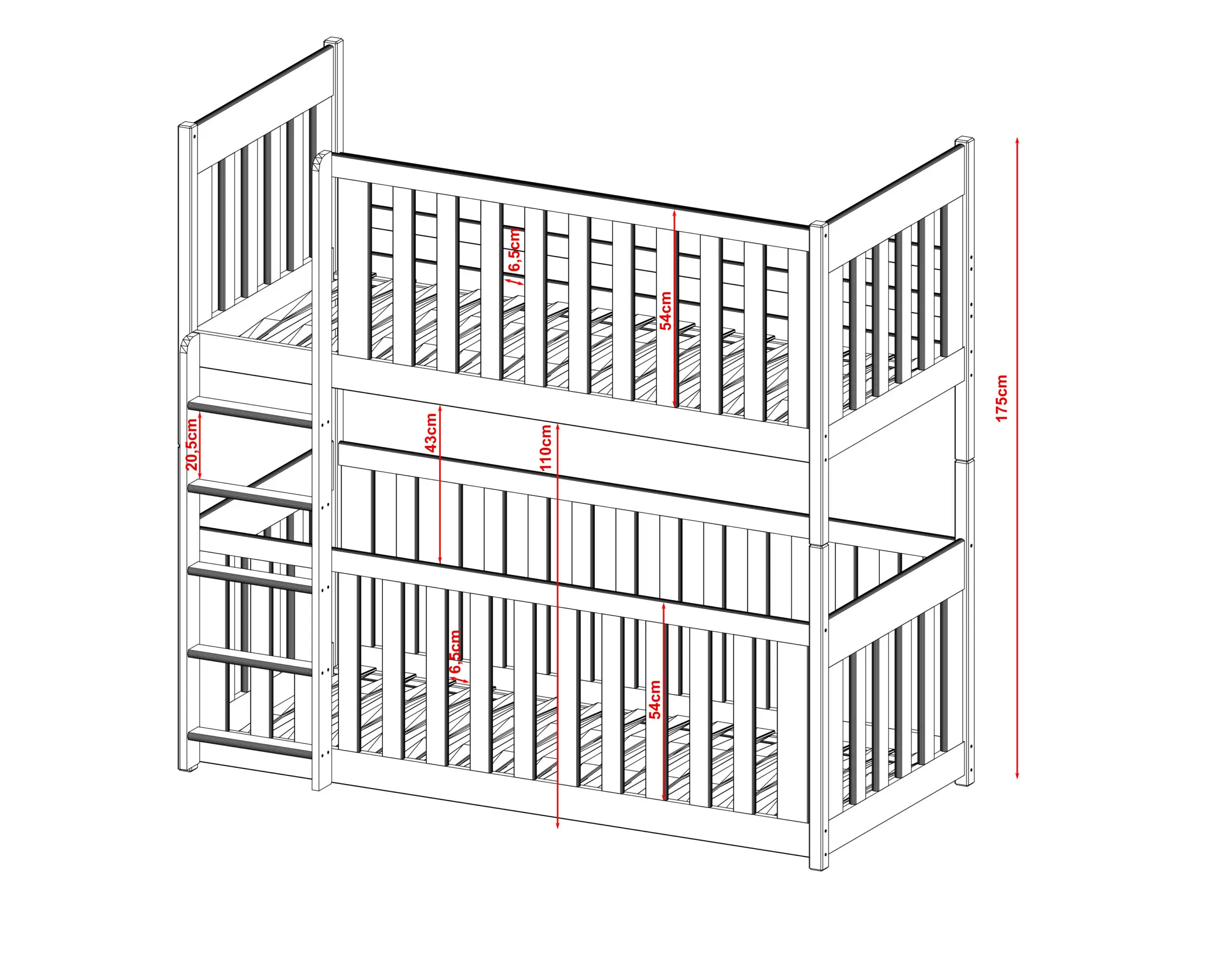 Etagenbett, Kinderbett KONRAD - Kubuk Moebel