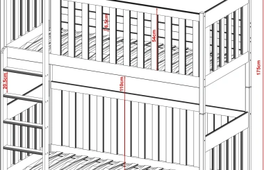 Etagenbett, Kinderbett KONRAD - Kubuk Moebel