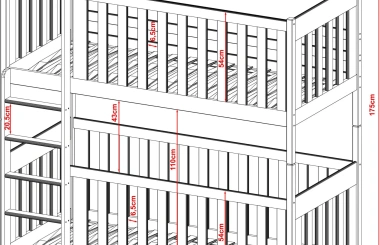 Etagenbett, Kinderbett KONRAD - Kubuk Moebel