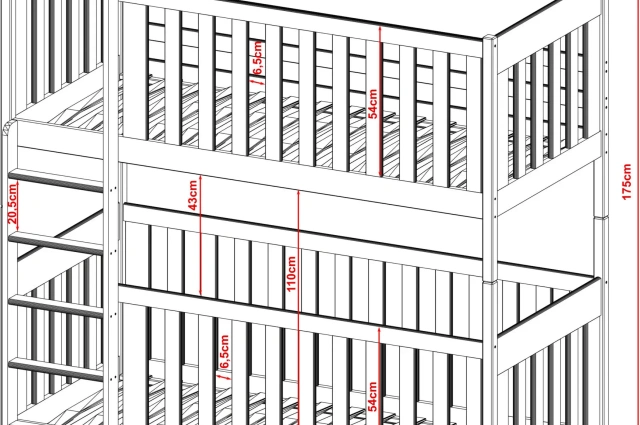 Etagenbett, Kinderbett KONRAD - Kubuk Moebel
