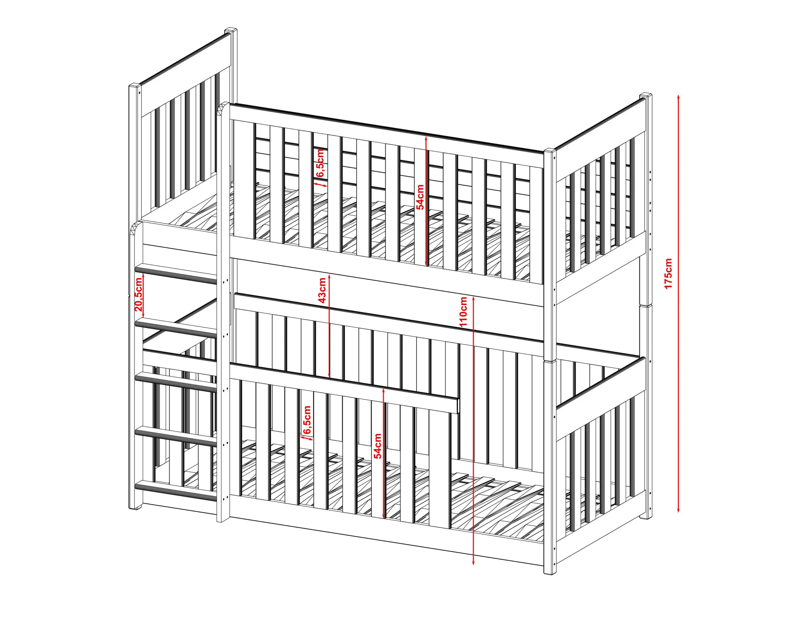 Etagenbett, Kinderbett KONRAD - Kubuk Moebel