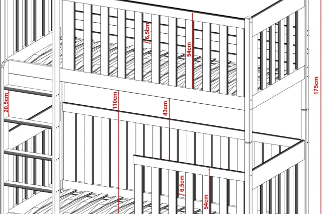 Etagenbett, Kinderbett KONRAD - Kubuk Moebel