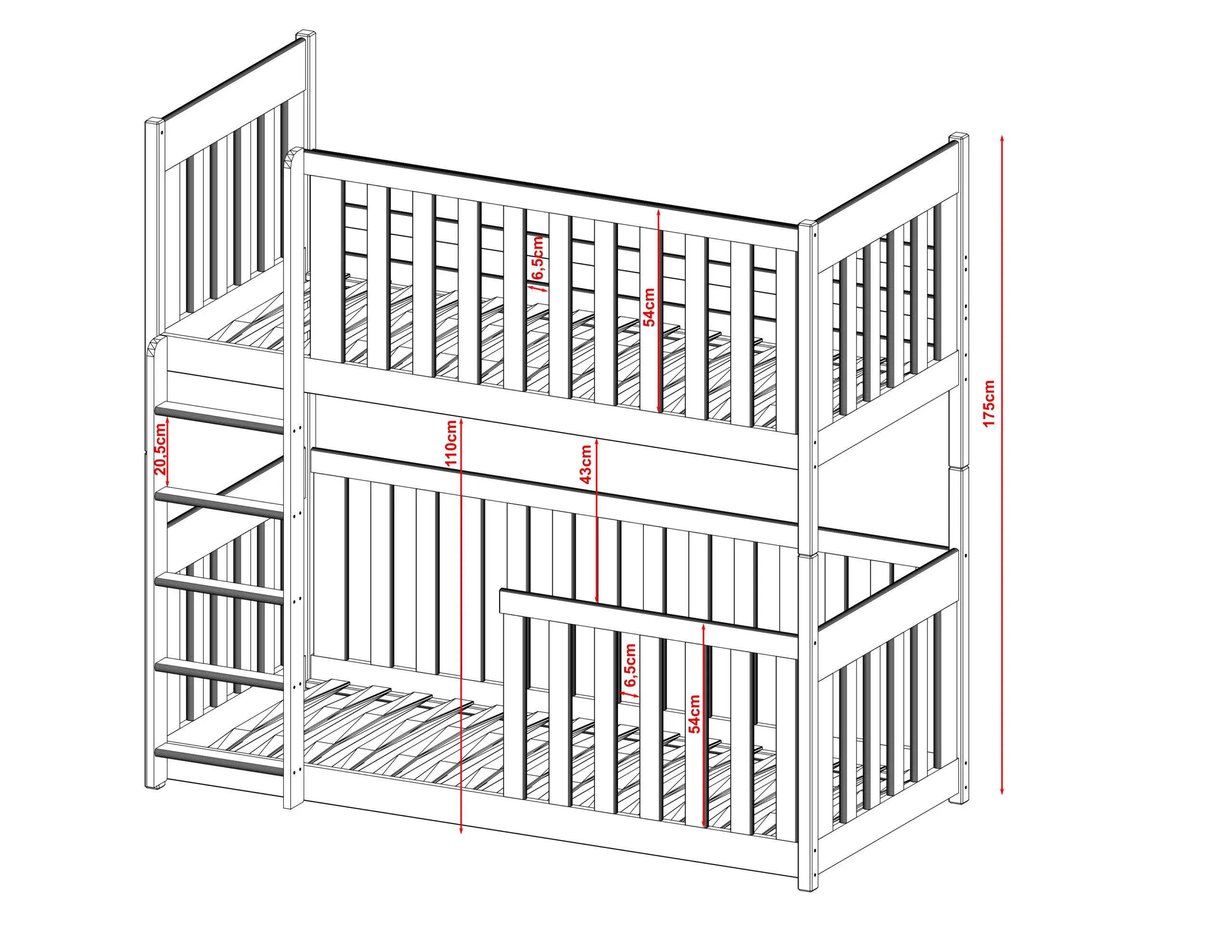 Etagenbett, Kinderbett KONRAD - Kubuk Moebel