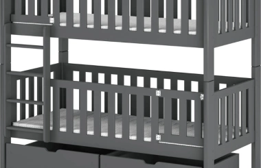 Etagenbett, Kinderbett KSAWERY mit Gittertür - Kubuk Moebel