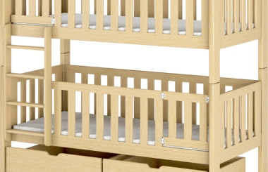 Etagenbett, Kinderbett KSAWERY mit Gittertür - Kubuk Moebel