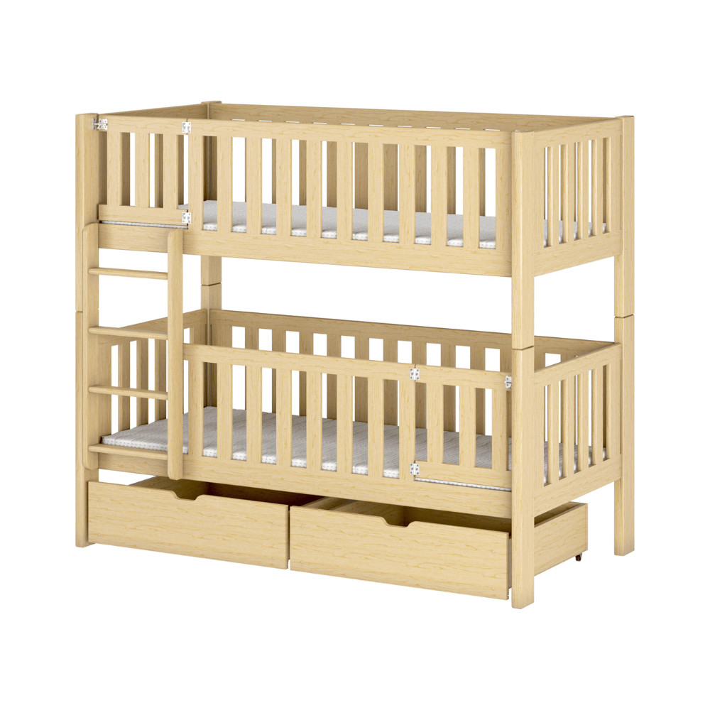 Etagenbett, Kinderbett KSAWERY mit Gittertür - Kubuk Moebel