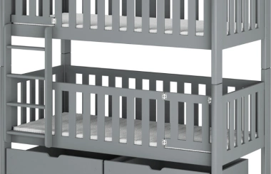 Etagenbett, Kinderbett KSAWERY mit Gittertür - Kubuk Moebel