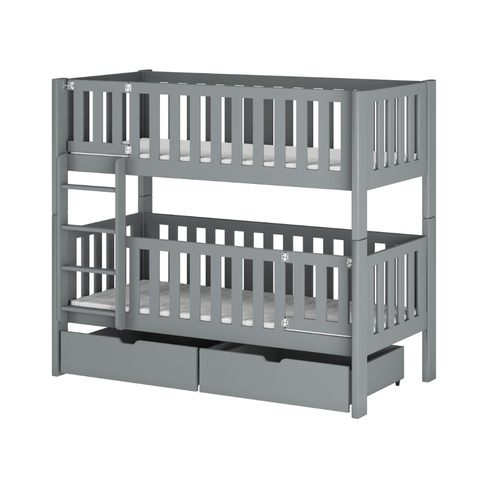 Etagenbett, Kinderbett KSAWERY mit Gittertür - Kubuk Moebel