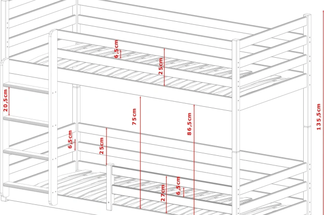 Etagenbett, Kinderbett MIKI - Kubuk Moebel Etagenbett, Kinderbett MIKI - Kubuk Moebel