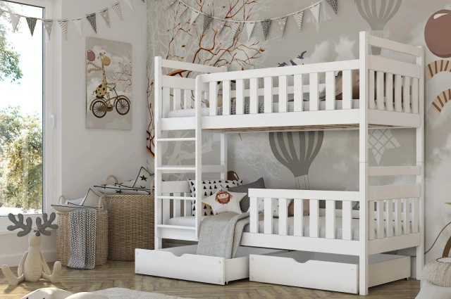 Etagenbett, Kinderbett MONIKA mit Schubladen - Kubuk Moebel