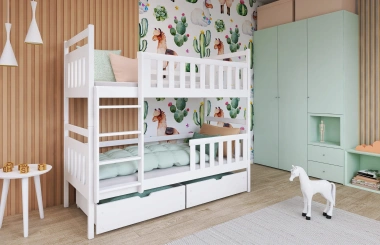 Etagenbett, Kinderbett MONIKA mit Schubladen - Kubuk Moebel