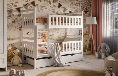 Etagenbett, Kinderbett MONIKA mit Schubladen - Kubuk Moebel