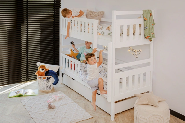 Etagenbett, Kinderbett MONIKA mit Schubladen - Kubuk Moebel