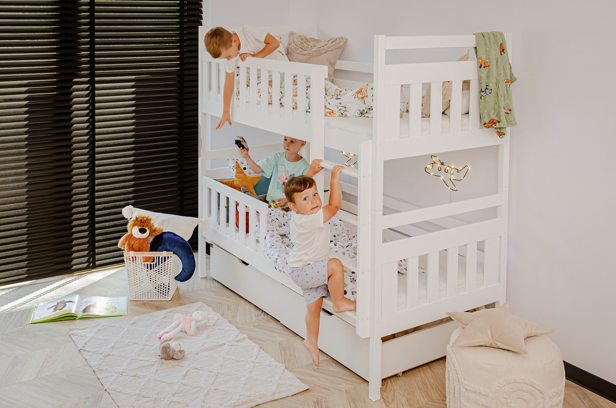 Etagenbett, Kinderbett MONIKA mit Schubladen - Kubuk Moebel