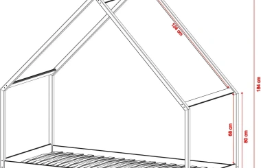 Hausbett, Kinderbett, Einzelbett Moris - Kubuk Moebel