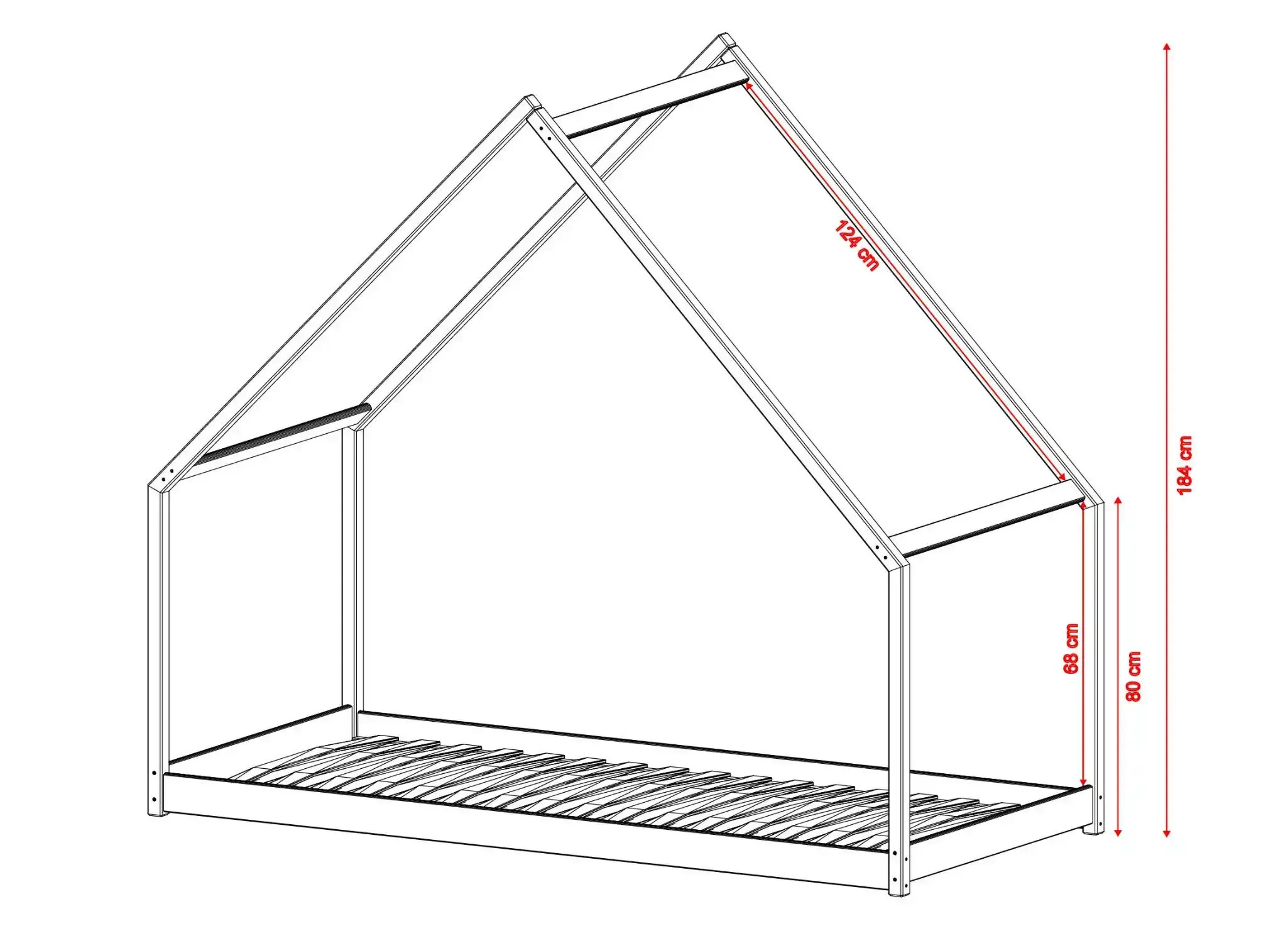 Hausbett, Kinderbett, Einzelbett Moris - Kubuk Moebel