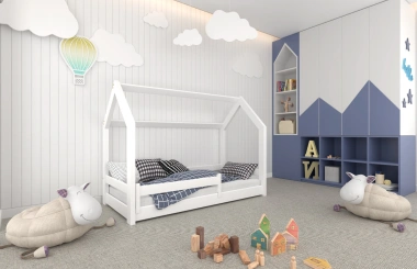 Einzelbett, Kinderbett, Hausbett MINI HAUSE - Kubuk Moebel