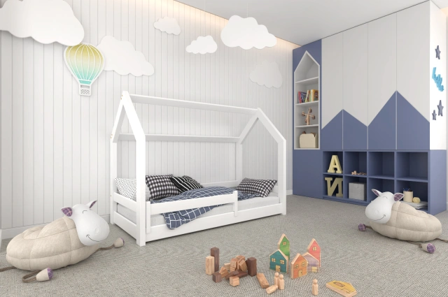 Einzelbett, Kinderbett, Hausbett MINI HAUSE - Kubuk Moebel