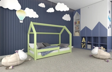 Einzelbett, Kinderbett, Hausbett MINI HAUSE - Kubuk Moebel