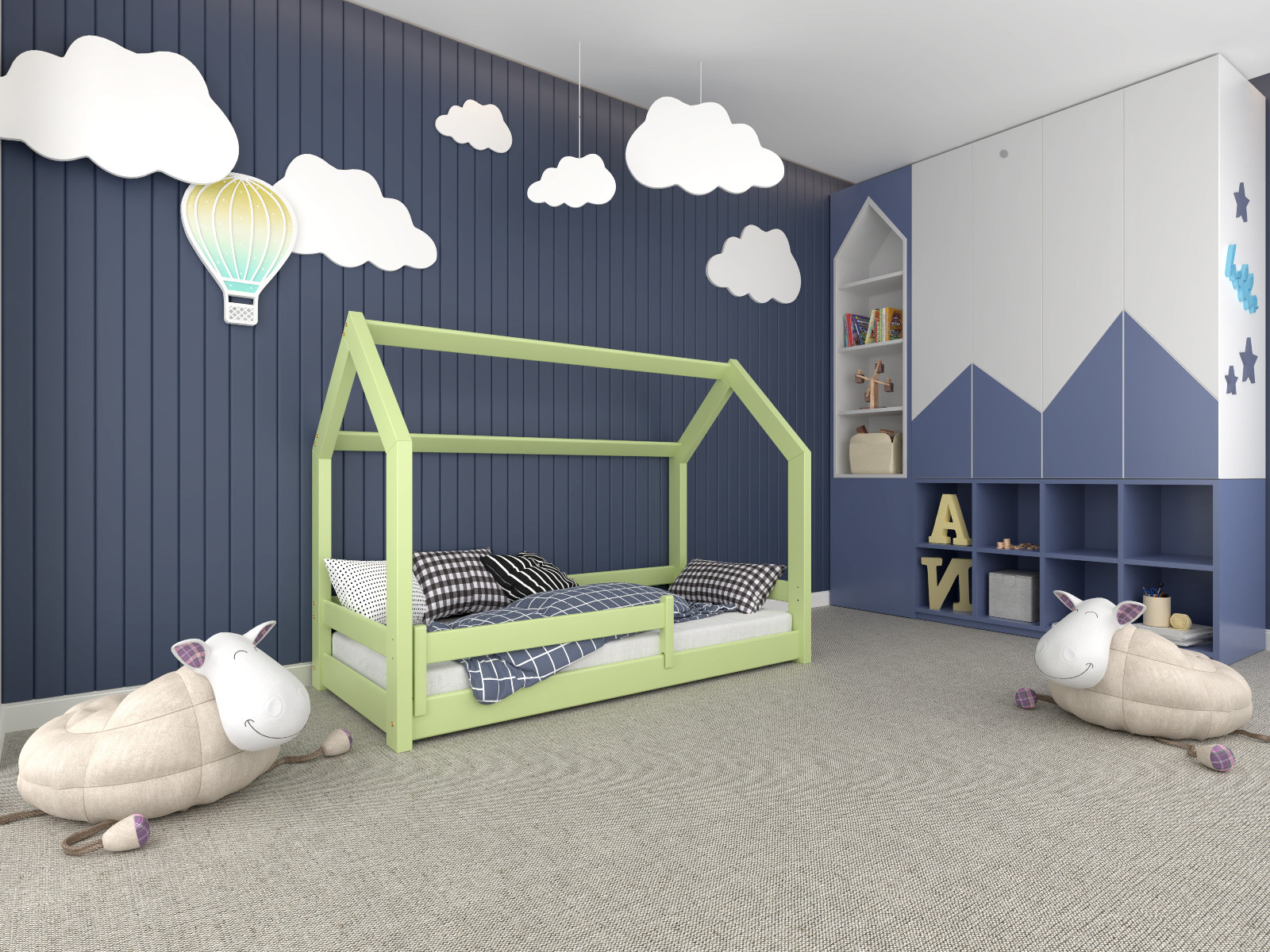 Einzelbett, Kinderbett, Hausbett MINI HAUSE - Kubuk Moebel